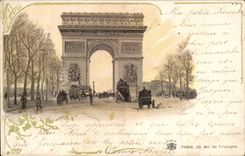 Paris CPA Arc de Triomphe of Etoile (bicycle)