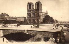 Paris CPA Notre Dame et le pont