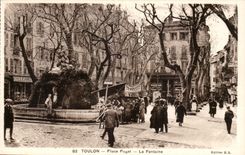Toulon - Puget Place - the Fountain - CPA