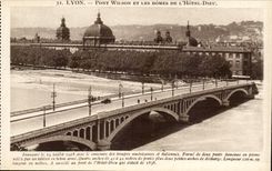 Lyon - Brucke Wilson und Hauben des Hotel-Gottes - CPA