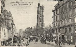 Paris 1 - Rue de Rivoli et la Tour St Jaques - CPA 