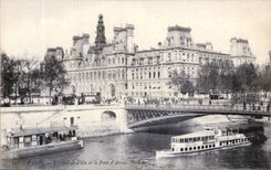 Paris - 4 - L'Hotel de Ville et le Pont d'Arcole - CPA 