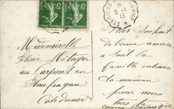 Fantasy - Man - Festivals - Happy New Year - flowers - CPA