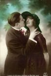 Fantaisie - Happy Couple about to kiss - CPA 