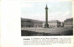 Paris - 1 - La Place et Colonne Vendome - CPA 