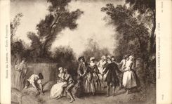 Arts - Tableaux -Musee du Louvre - Lancret - L'Ete -Summe - danse - dance 
