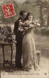 Fantaisie - Couple - Romantic Embrace CPA 
