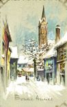 Fantaisie - Bonne Annee - Fetes - Winter Scene CPA 