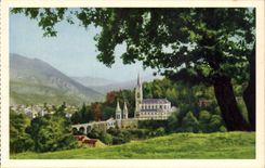 Lourdes - the Basilica - Peak of Jer - CPA