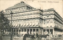 Paris - 1 - Theatre Francaise - caleche - cheval - horse - CPA 