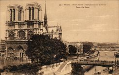 Paris - 4 - Notre Dame - Perspective sur la Seine - CPA 