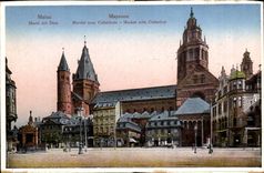 Markt Mainz-CPA mit Kathedrale