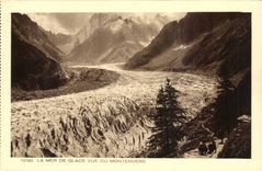 CPA Chamonix Mer de glace vue du Montenvers