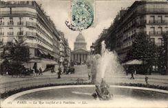 Paris CPA the street Soufflot and the Pantheon