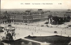 Paris CPA le Louvre vue generale
