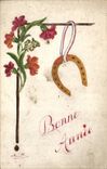 CPA Fantaisie Bonne annee Fer a cheval