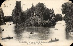 Paris CPA Le lac du Bois de Boulogne 