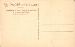 Paris CPA Notre Dame Detail de la facade Sud et perspective sur la Seine 