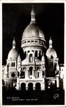 Paris CPA Le Sacre Coeur Montmartre Vue de nuit