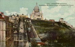 Paris CPA Le Sacre Coeur Montmartre Basilique du Sacre Coeur et square St Pierre