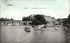 Paris CPA La Seine au pont neuf