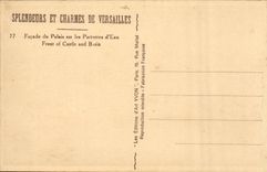 Versailles CPA Frontage of the palate on the water floors