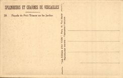 Versailles CPA Frontage of small TRianon on the gardens