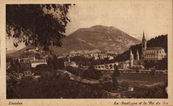 Lourdes CPA the basilica and the peak of Jer