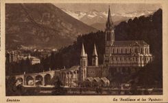 Lourdes CPA the basilica and the Pyrenees