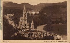 Lourdes CPA the basilica seen of the strong castle
