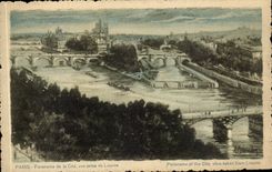 Paris CPA Panorama de la Cite Vue prise du Louvre