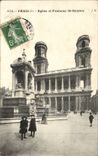 CPA Paris Eglise et fontaine St Sulpice