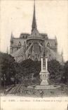 CPA Paris Notre Dame L'abside et fontaine de la vierge