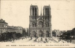 CPA Paris Notre Dame et le parvis