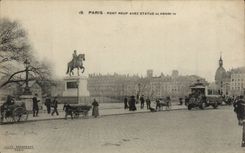 Paris CPA Le pont neuf avec statue de Henri IV