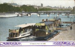 Paris CPA the Seine with the Bridge of Arts