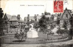 Paris CPA Public garden and Musee of Cluny