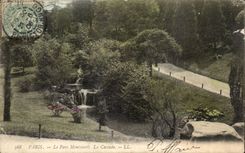Paris CPA the Monsouris park the cascade