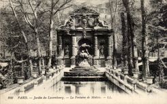 Paris CPA Garden of Luxembourg Fountain of Medicis