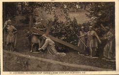Lourdes CPA the martyrdom (3rd station) Jesus fall for the first time