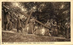 Lourdes CPA the martyrdom (8th station) Jesus comforts the girls of Jerusalem