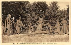 Lourdes CPA the martyrdom (11th station) Jesus attaches to the cross