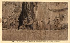 Lourdes CPA the martyrdom (14th station) Jesus is put in the sepulchre