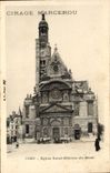 Paris CPA Church Saint Etienne of the Mount (publicity Marcerou Waxing)