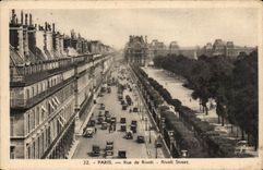 Paris CPA Rue de Rivoli (Louvre)