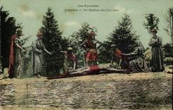 Lourdes CPA 11th station of the martyrdom (Christ Romans religion)