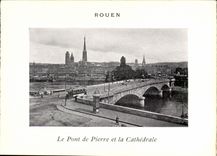Rouen CPA the stone bridge and the cathedral