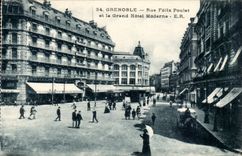 Strasse Felix Poulat Grenoble-CPA und das grosse moderne Hotel