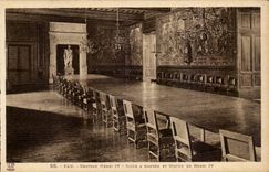 Pau CPA the castle Henri IV Dining room and Statue of Henri IV