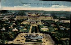 Versailles CPA View of the park and the castle